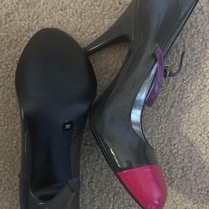 Gianni Bini Gray Heels with Pink Accents